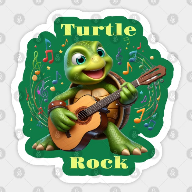 Groovy Turtle Jamming Out Sticker by coollooks